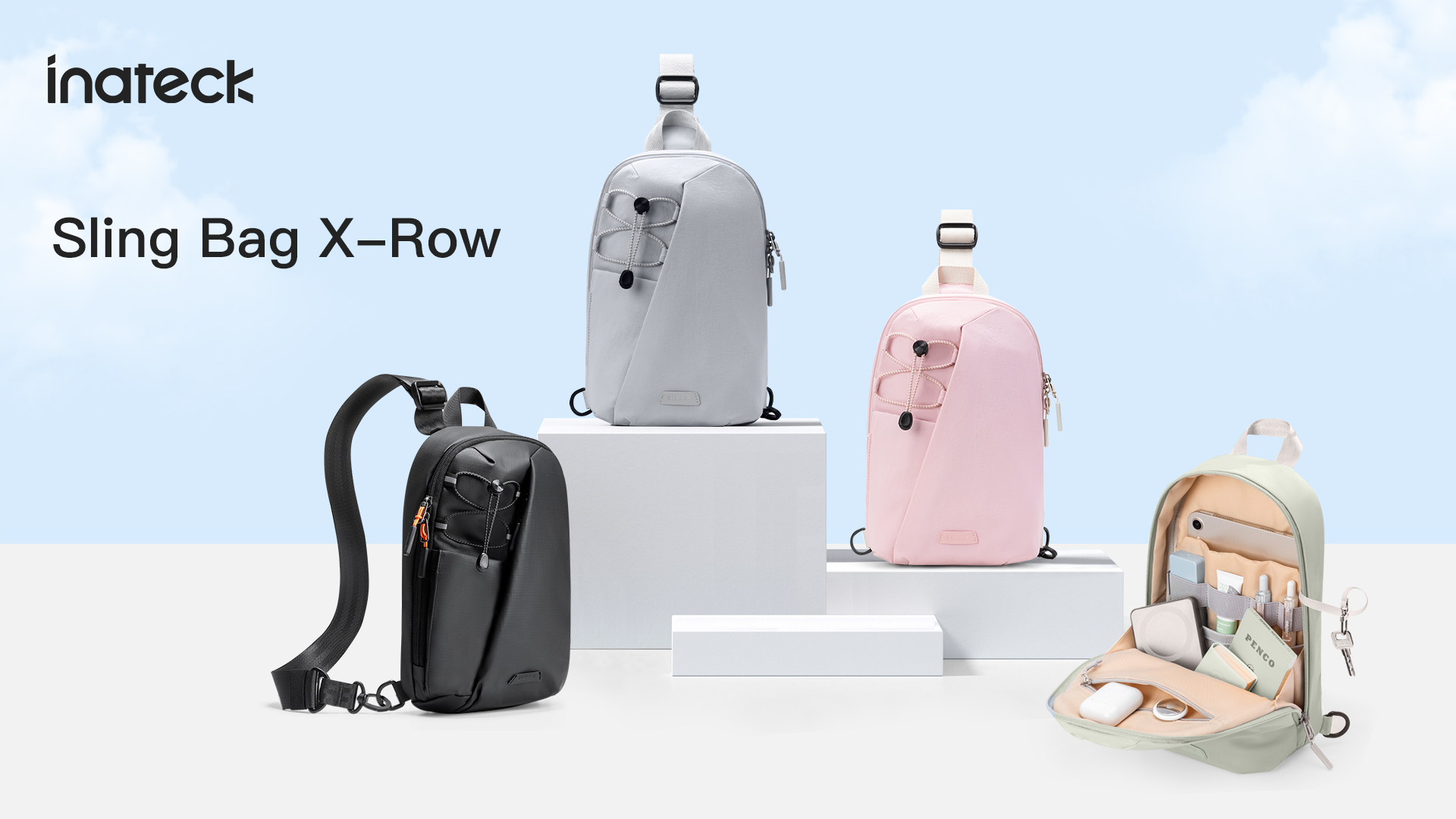 Inateck X-Row RFID-Blocking Water-Resistant Sling Bag FB01003