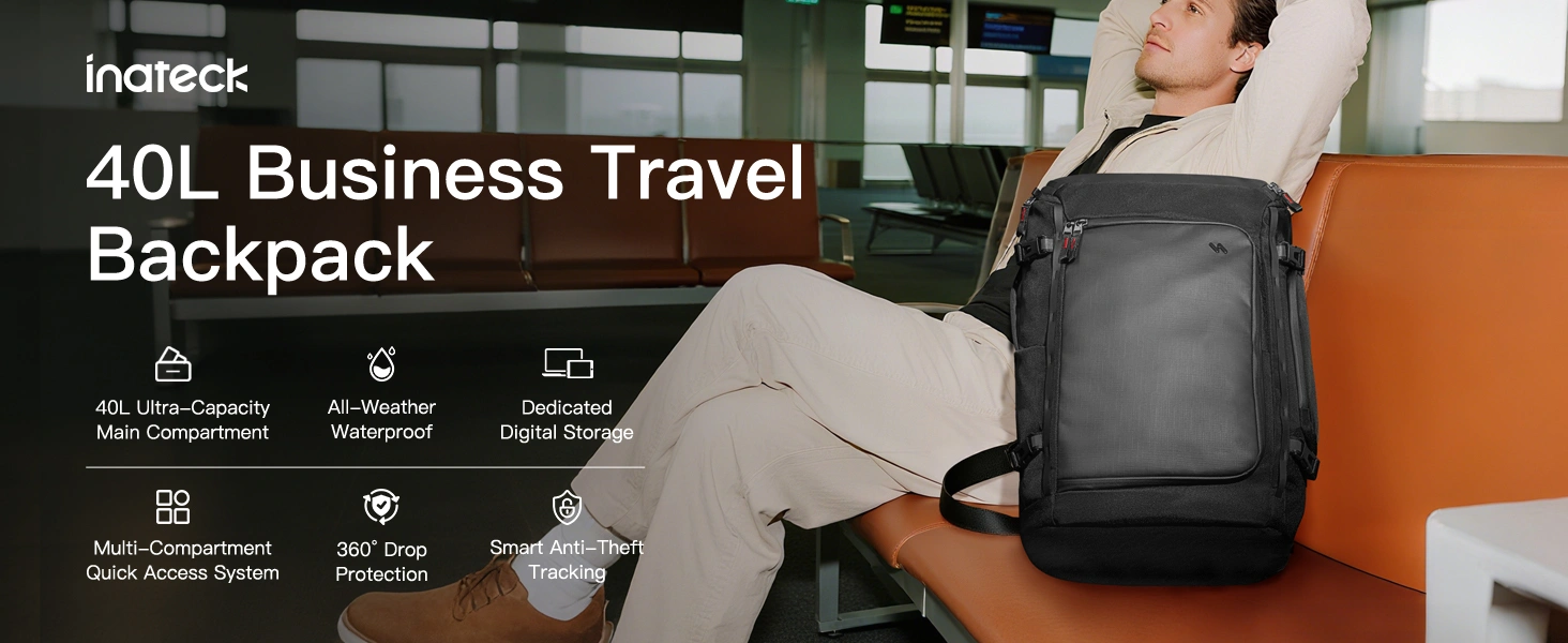 Balo du lịch dung tích lớn, chống nước inateck Large Splashproof Carry-On BPX31 40L | Inateck Việt Nam Phân Phối Chính Hãng