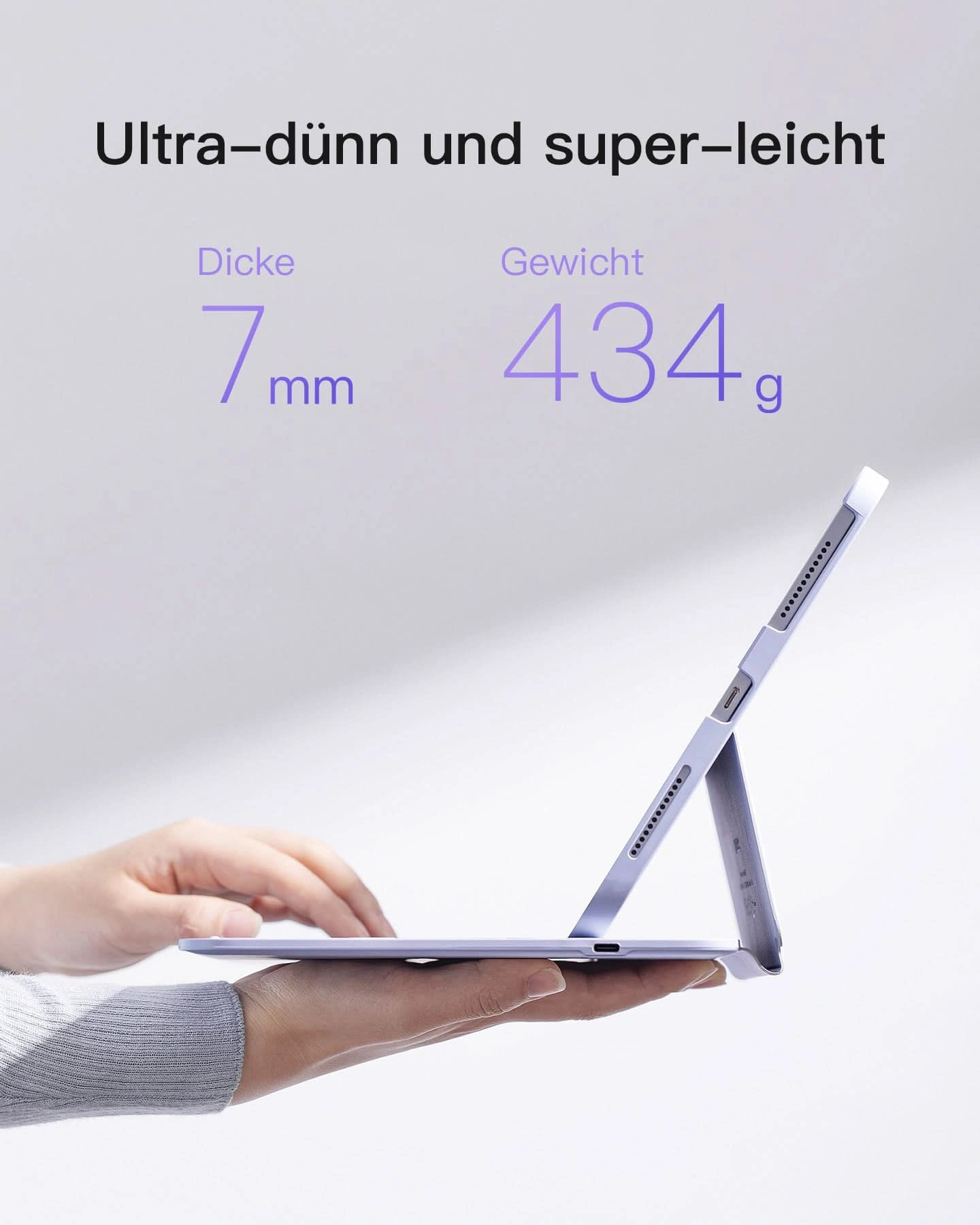 Bàn Phím Bluetooth Kiêm Bao Da Cho iPad 11/10 Air & iPad Pro 11 inateck AirTap - BK2007 | Inateck Việt Nam Phân Phối Chính Hãng