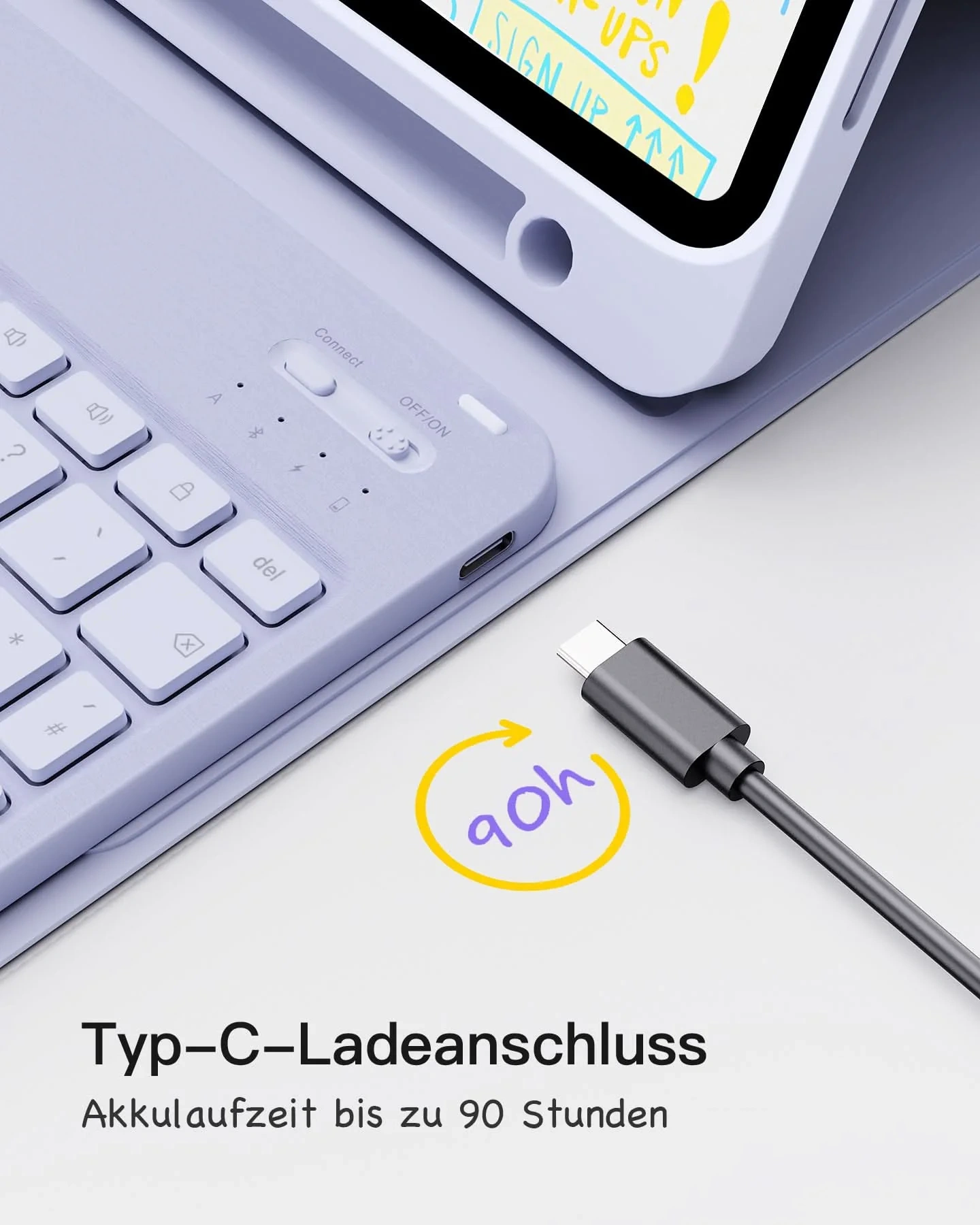 Bàn Phím Bluetooth Kiêm Bao Da Cho iPad 11/10 Air/Pro 11-inch Inateck Ultralight - KB04002