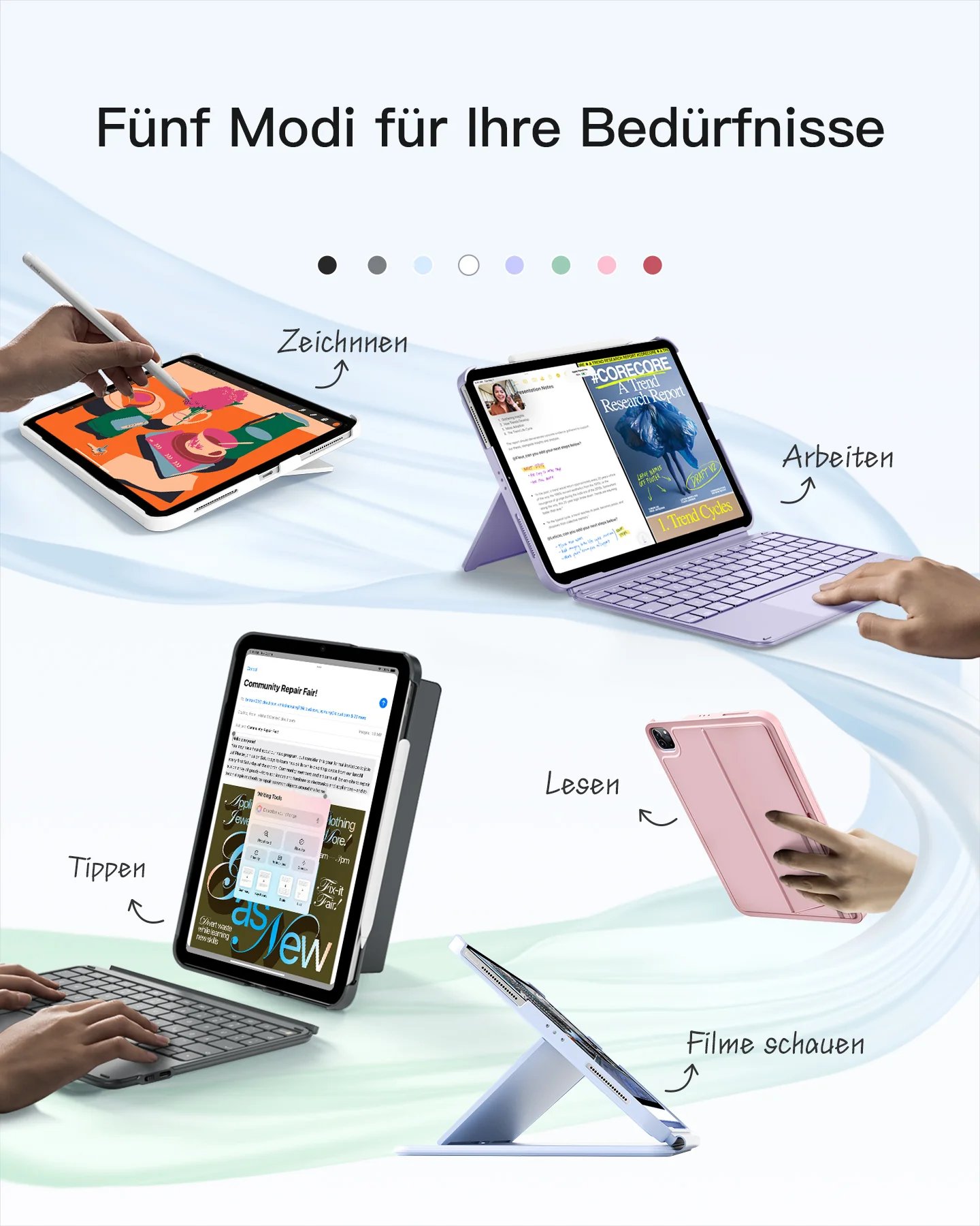 Bàn Phím Bluetooth Kiêm Ốp Lưng inateck Acetouch Cho iPad 11/10 Air/Pro 11- KB04122