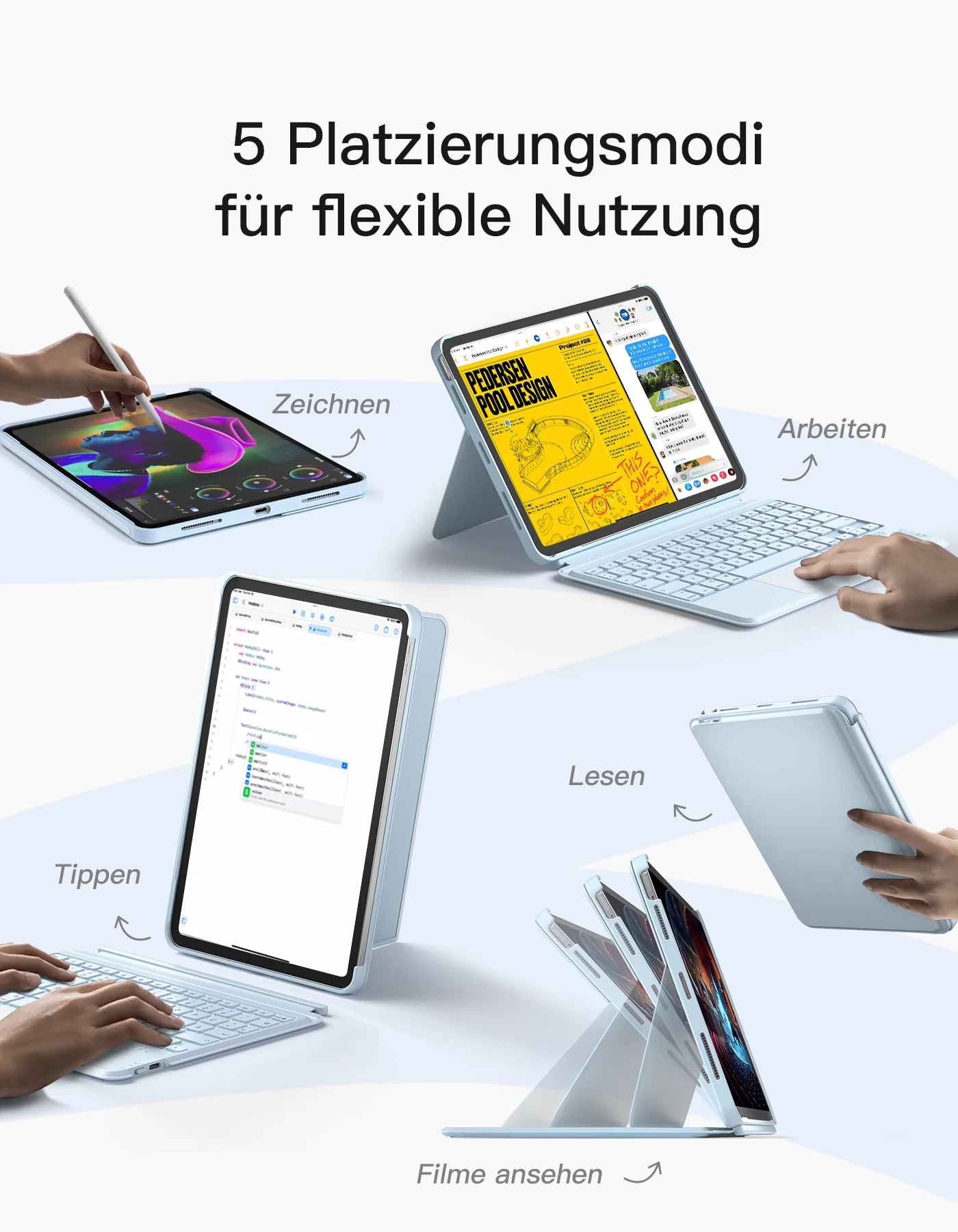 Bàn Phím hết hợp Ốp Lưng iPad inateck Acetouch Led RGB - KB04112 | Inateck.VN Phân Phối Chính Hãng