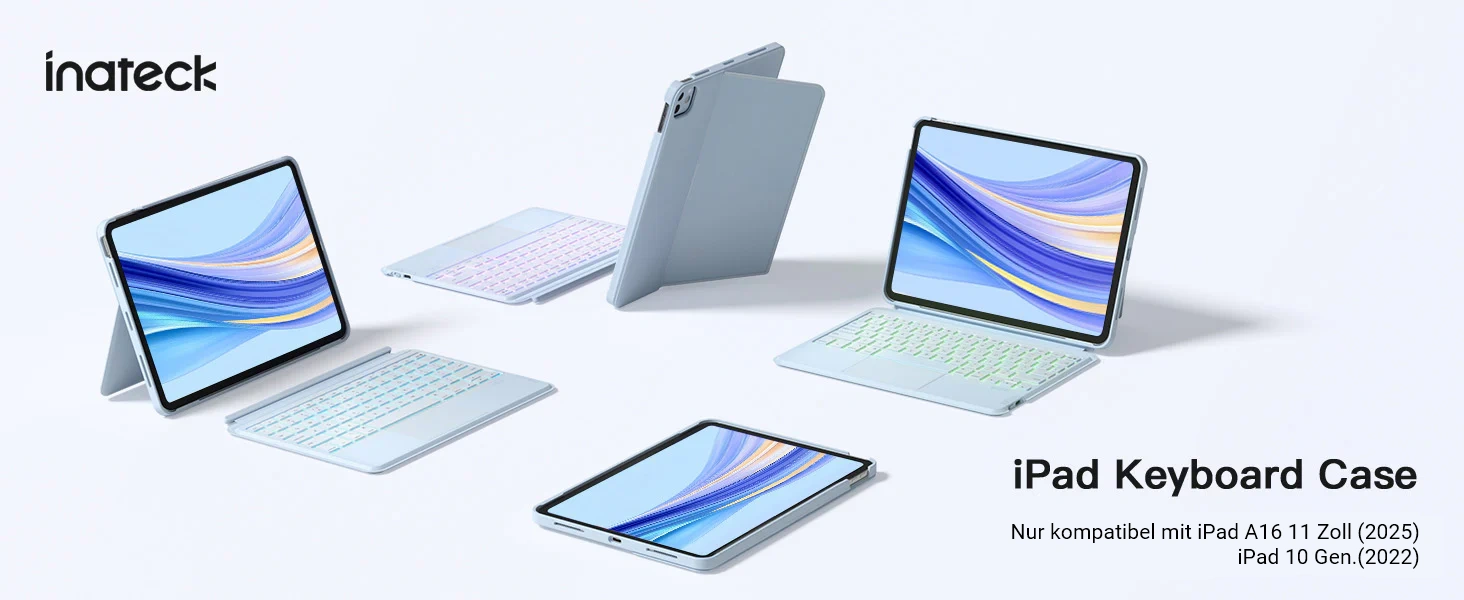Bàn Phím hết hợp Ốp Lưng iPad inateck Acetouch Led RGB - KB04112 | Inateck.VN Phân Phối Chính Hãng