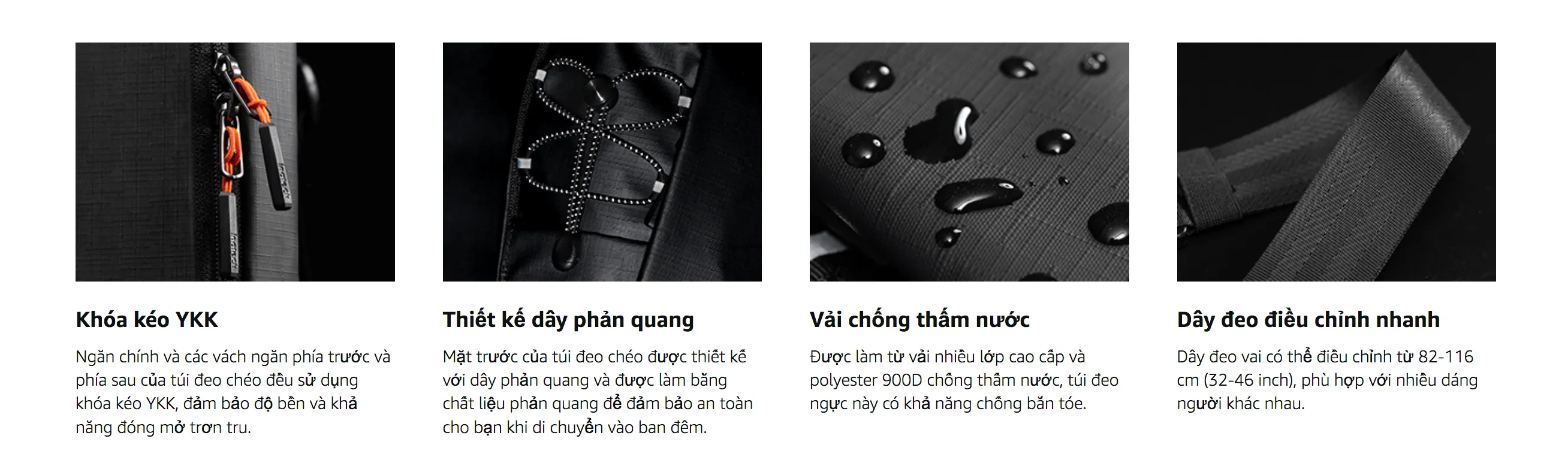 Review Túi Đeo Chéo Inateck X-Row RFID-Blocking Water-Resistant Sling – FB01003
